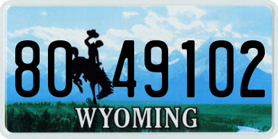 WY license plate 8049102