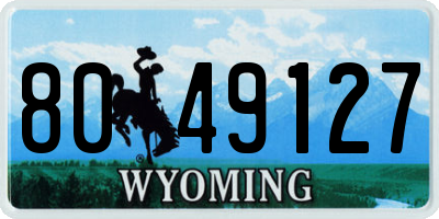WY license plate 8049127