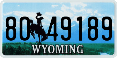 WY license plate 8049189