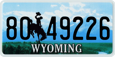 WY license plate 8049226