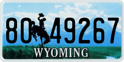 WY license plate 8049267