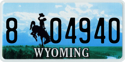 WY license plate 804940