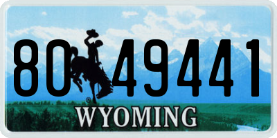 WY license plate 8049441