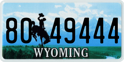 WY license plate 8049444