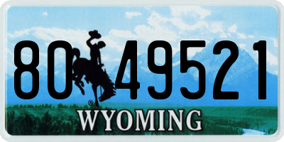 WY license plate 8049521