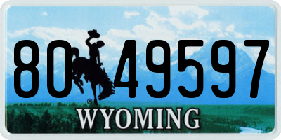 WY license plate 8049597