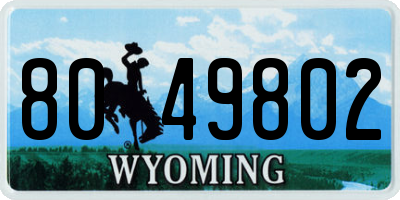 WY license plate 8049802