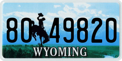 WY license plate 8049820