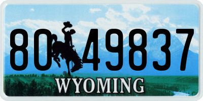 WY license plate 8049837
