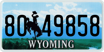 WY license plate 8049858
