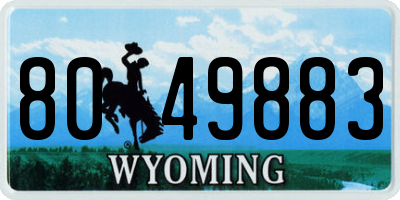 WY license plate 8049883