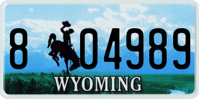 WY license plate 804989