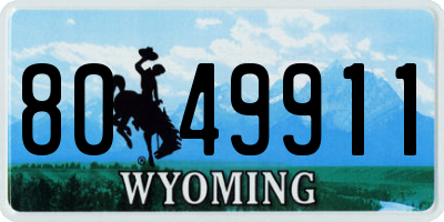 WY license plate 8049911