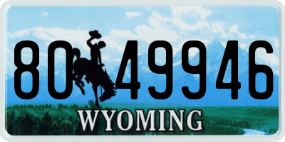 WY license plate 8049946