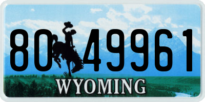 WY license plate 8049961