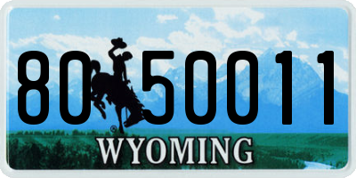 WY license plate 8050011