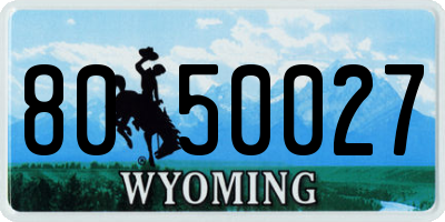 WY license plate 8050027