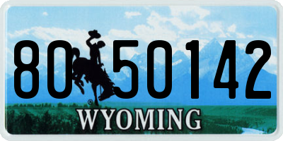 WY license plate 8050142