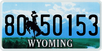 WY license plate 8050153