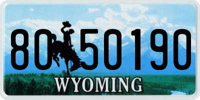 WY license plate 8050190