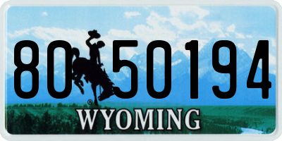 WY license plate 8050194