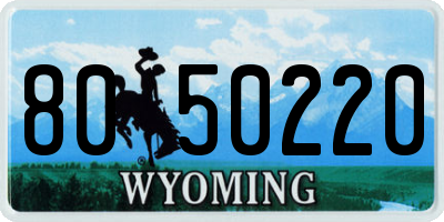 WY license plate 8050220