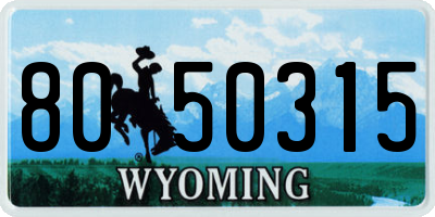 WY license plate 8050315