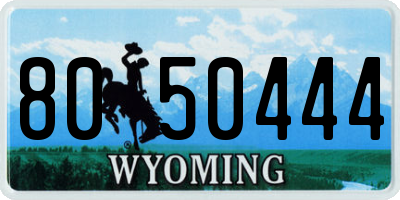 WY license plate 8050444
