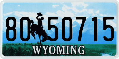 WY license plate 8050715