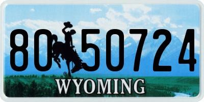 WY license plate 8050724
