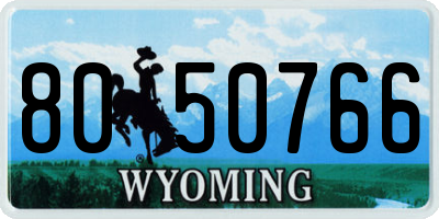 WY license plate 8050766