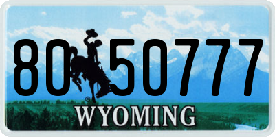 WY license plate 8050777