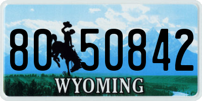WY license plate 8050842