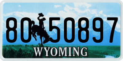 WY license plate 8050897