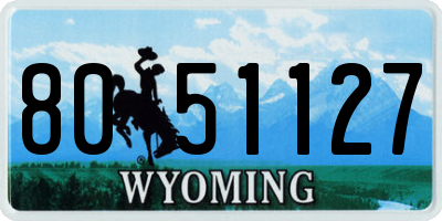 WY license plate 8051127