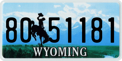 WY license plate 8051181