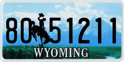 WY license plate 8051211