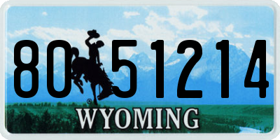 WY license plate 8051214