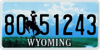 WY license plate 8051243
