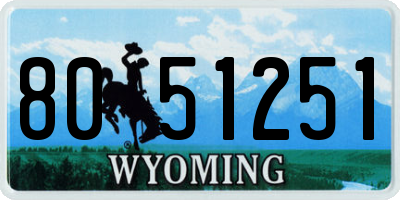 WY license plate 8051251