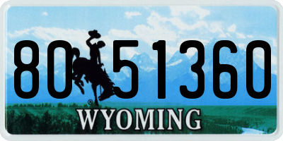 WY license plate 8051360