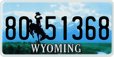 WY license plate 8051368