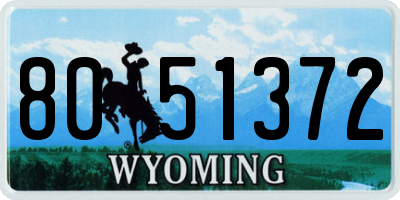 WY license plate 8051372