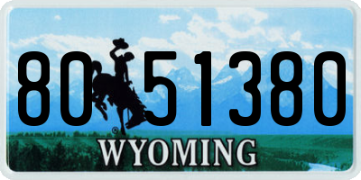 WY license plate 8051380