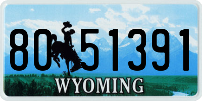 WY license plate 8051391