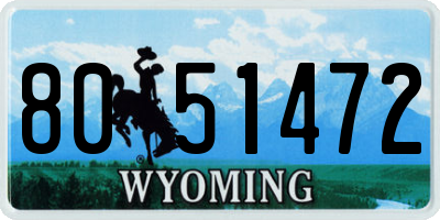 WY license plate 8051472