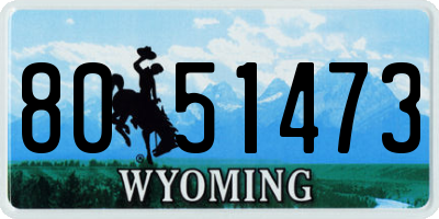 WY license plate 8051473