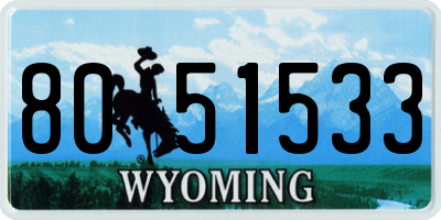 WY license plate 8051533