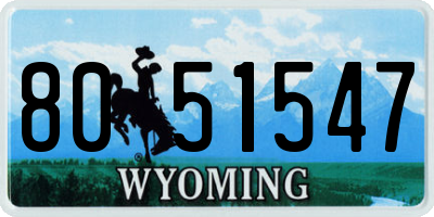 WY license plate 8051547