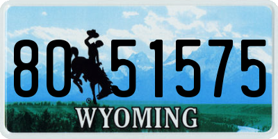 WY license plate 8051575